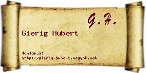 Gierig Hubert névjegykártya